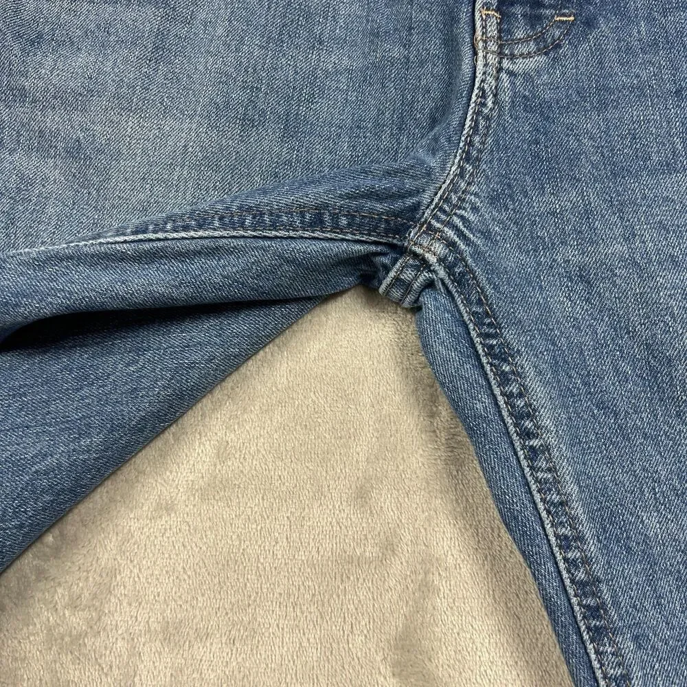 We The Free Slim Shade Selvedge Jeans Straight Leg Button Fly Sz 27 Blue